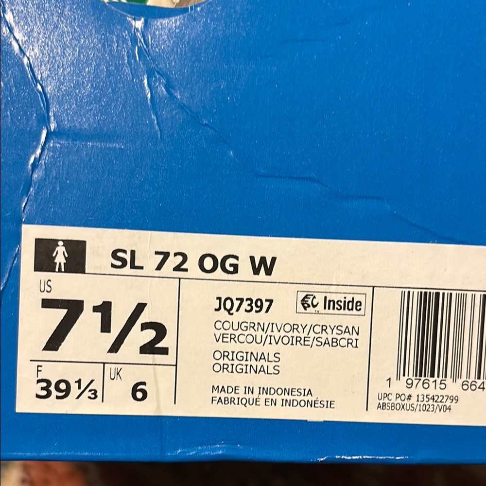 Adidas Women's SL 72 green size 7.5 sneakers - Picture 2 of 4